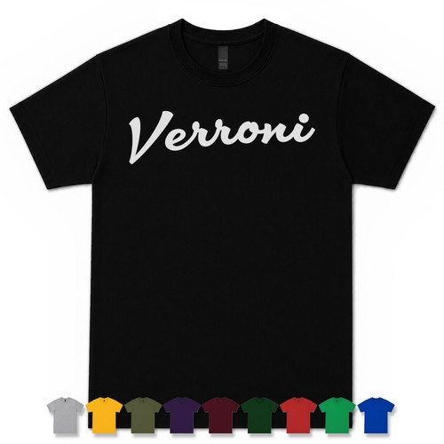 Verroni retro script shirt - script, t-shirt